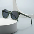 Transparent Green Frames Narrow Small Frame Shade Street Online Celebrity Round Shape UV400 Protection Outdoor Sunglasses