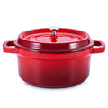 Red Enameled Mini Cocotte Non Stick Cookware Pot Enameled Cast Iron Dutch Oven with Lid Suitable for Baking