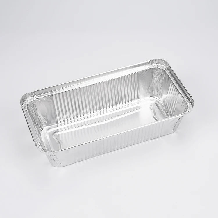 Rectangle Aluminum Foil Loaf Pan Disposable Container Tray Sizes Manufacturer with Plastic Lids