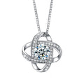 High-Quality 925 Sterling Silver Necklace  Luxury Zircon Crystal Gemstone Pendant Necklace for Women