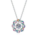 1Carat Sparkling Moissanite Necklace for Women 925 Sterling Silver Embellished with Small Colored Zircons