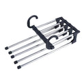 Stainless Steel 5 in 1 Collapsible Retractable Metal Hanger Wardrobe Storage Rack