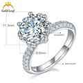 Goldleaf Luxury 2023 925 Sterling Silver Moissanite Diamond Engagement Wedding Rings Gold Plated Moissanite Ring Luxury Jewelry