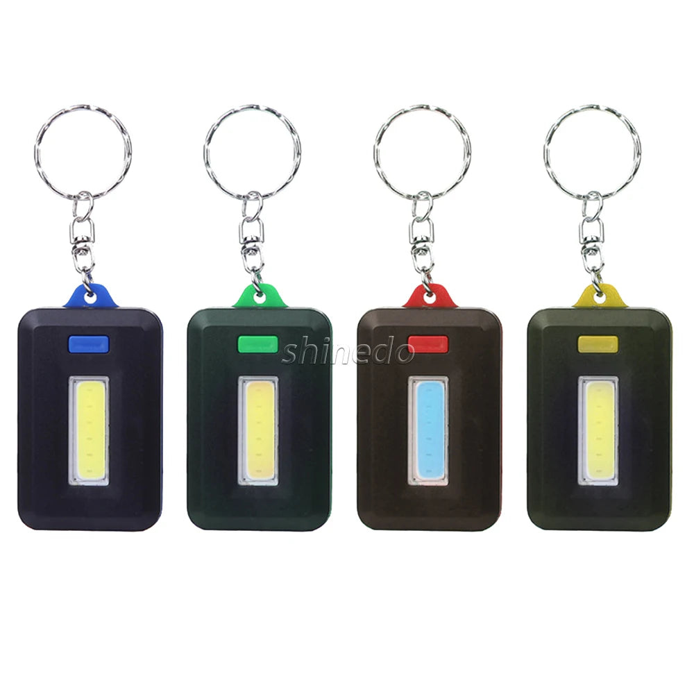 Mini COB Super Bright ABS Key Chain Flashlight AAA Battery  Powered Convenient Hand Flashlight