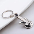 AA00212 Small Guitar Keychain Crystal Metal Musical Instrument Model Gift Key Chain Fashion Alloy Pendant