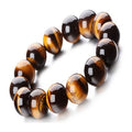 Men Women Fashion Trendy Red Brown and Golden Three Colour tiger Eye Stone Bracelet Elastic Cord 6 8 10 12 14mm Available