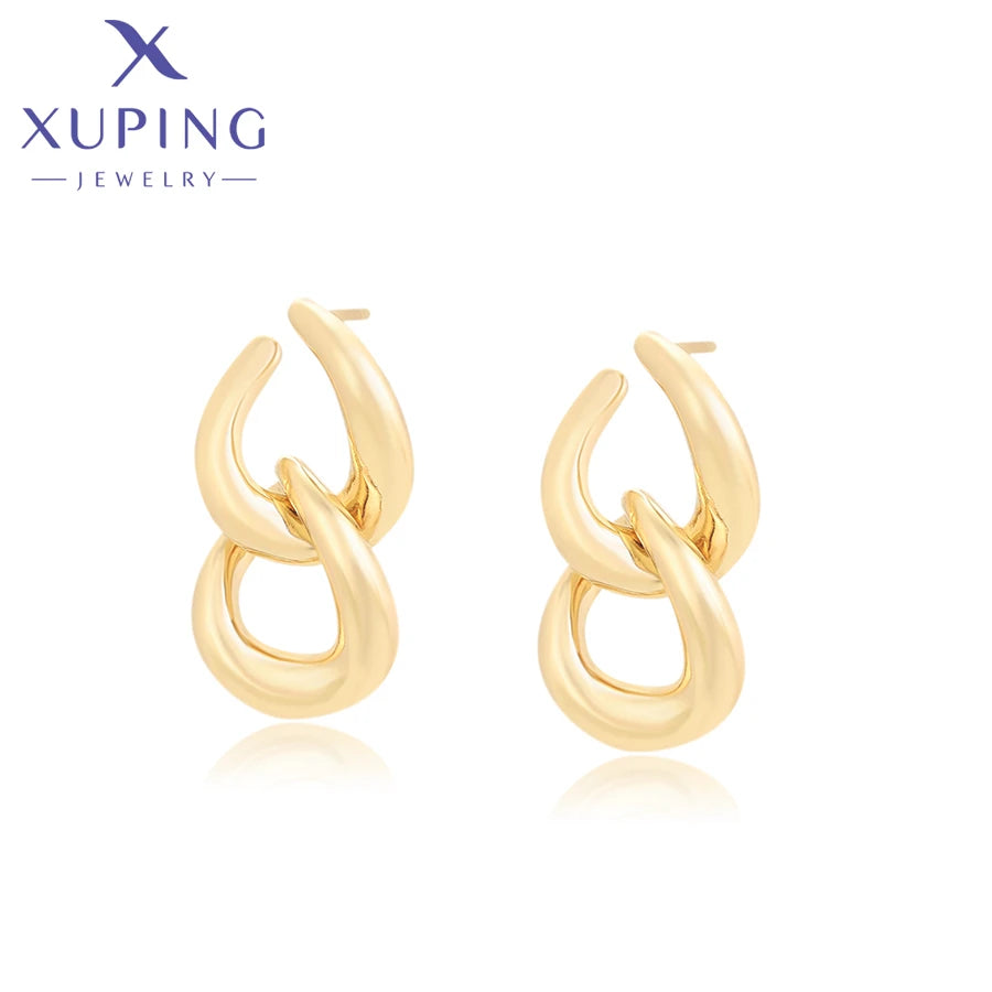 X000779934 Xuping Jewelry Fashion 14K Gold Color Earring  Creative Affordable Gorgeous New Design Women Special Simple Earring
