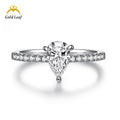 Goldleaf Custom Wedding Engagement Ring Fine Jewelry with VVS Pear 10K 14K 18K 24K Diamond Moissanite Certified by GRA