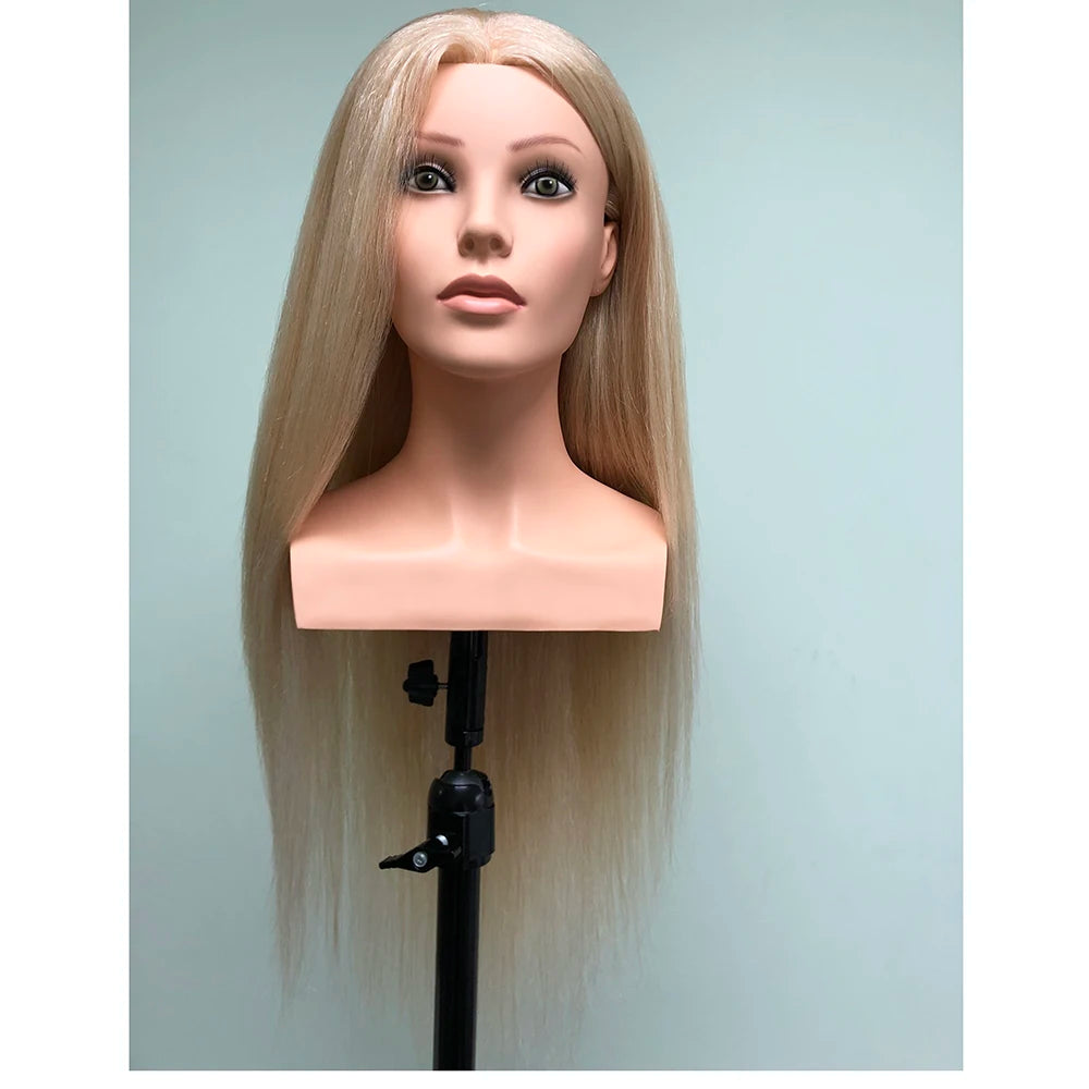 Wholesale Price Europe Style Plastic Mannequin Head with Shoulder for Hairdresser Face Training Stand
