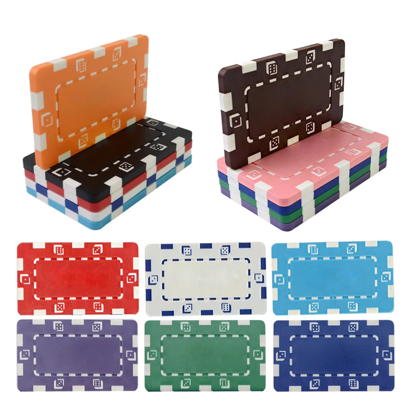 Rectangle Rectangular ABS Multi-color 32g Cheap Blank Solid Square Casino Poker Chip Set Oversized Stickers
