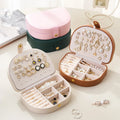 Wholesale Luxury Handmade PU Leather Sector Jewelry Box Double-Layer Portable Jewelry Case for Necklaces and Earrings