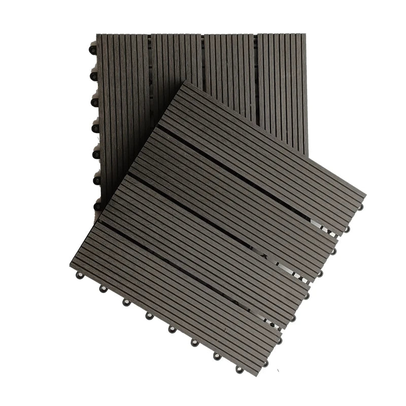 Swimming Pool Wood Plastic Composite Materials DIY Tiles Wpc Grey Floor Decking Tiles Waterproof Garden Outdoor Floor Tiles