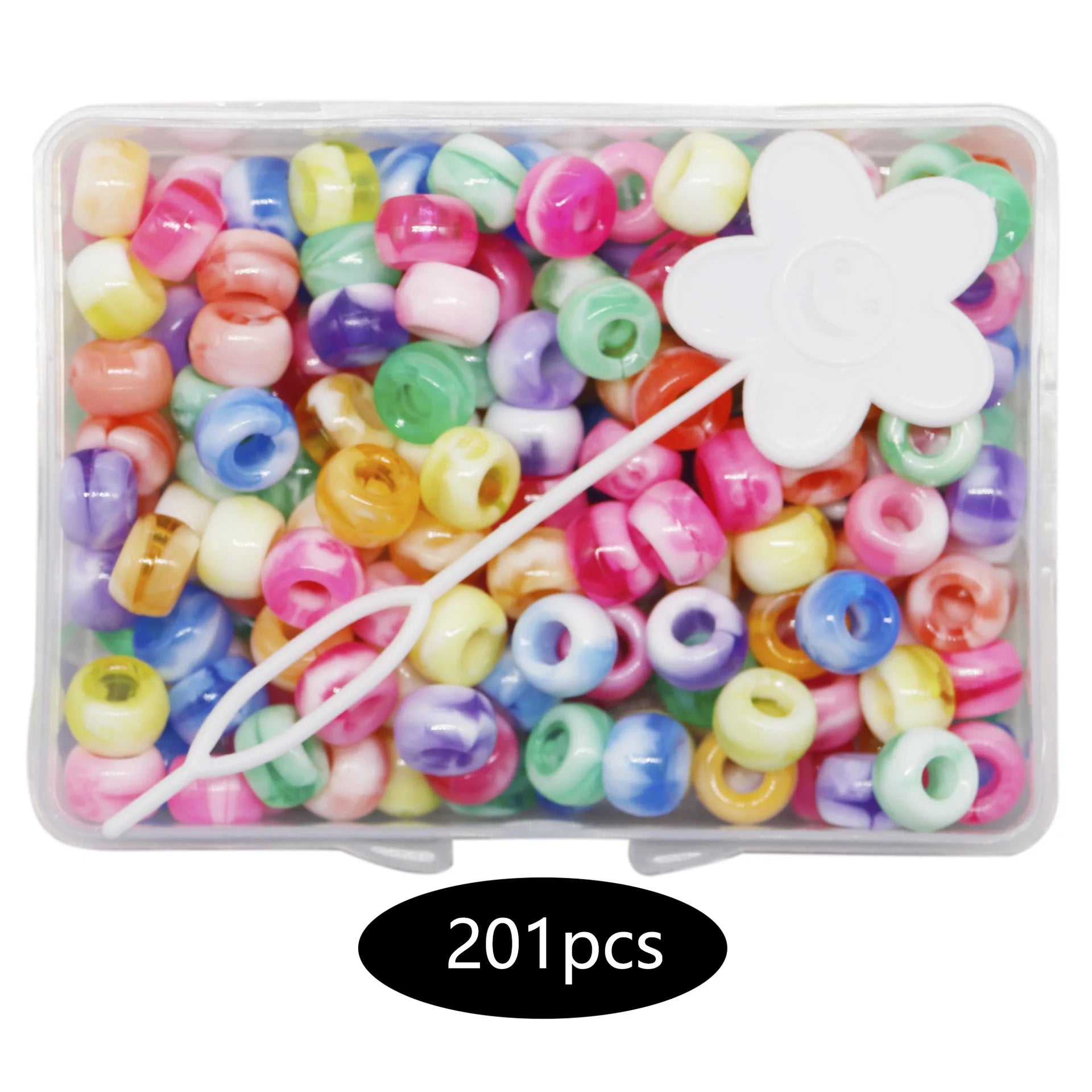 201pcs Colorful Hair Beads Big Hole  Acrylic Transparent Jumbo Braid Dreadlock Kid Hair Beads for Braids Accessories