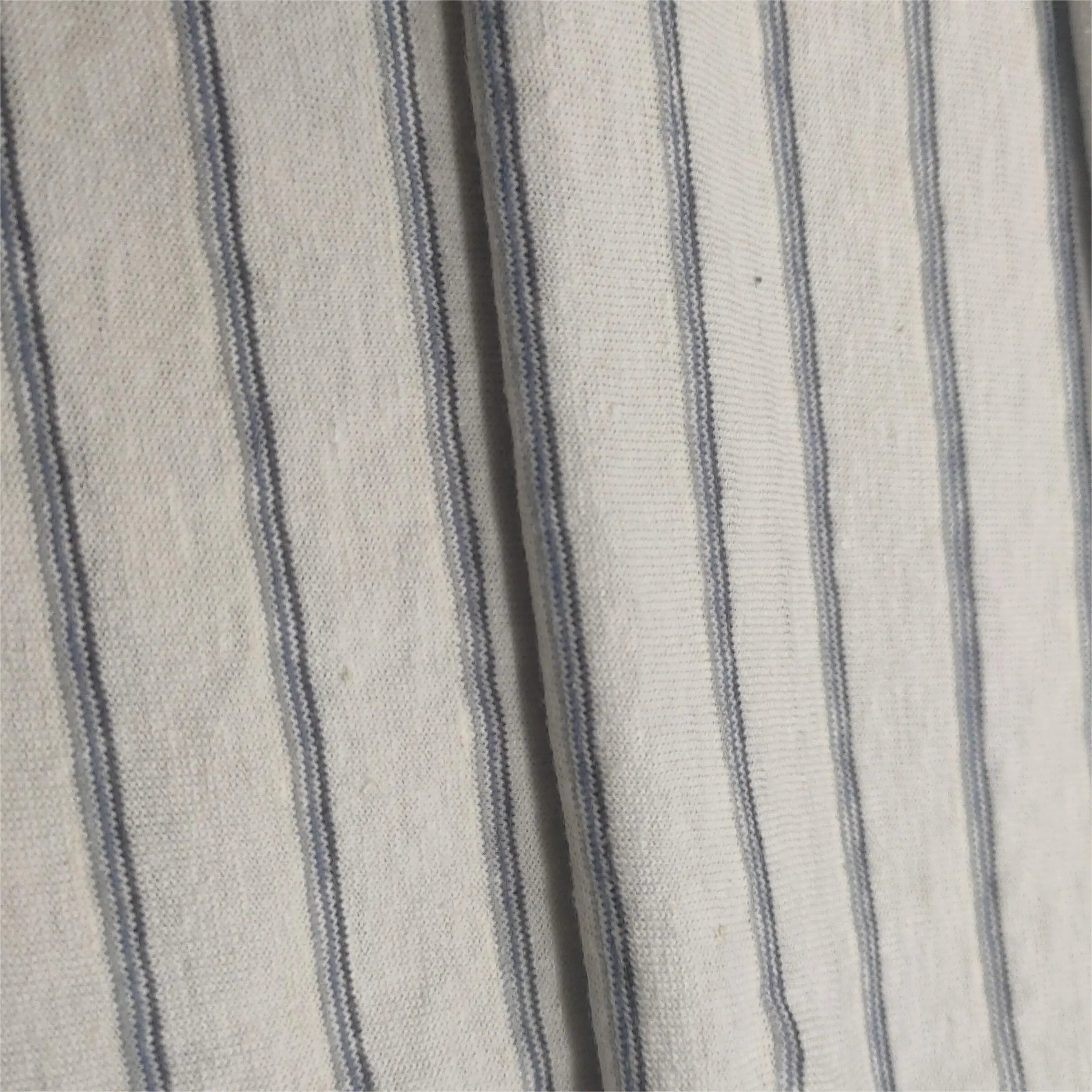 22018A-55% Hemp 45% Cotton Stripe Terry Organic Yarn Dyed Eco-Friendly GOTS Certified Blend Fabric for Activewear Home Textiles
