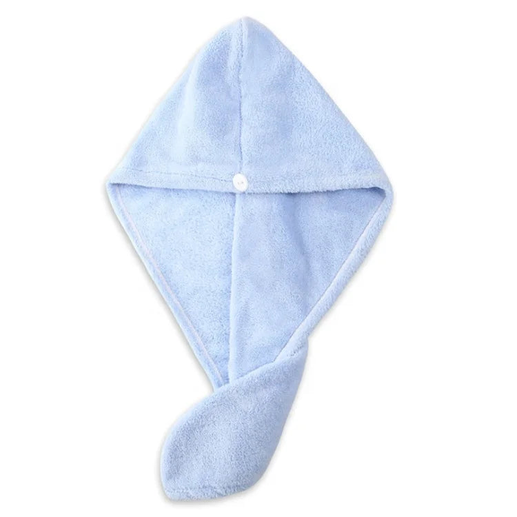 Microfiber Eco-Friendly Quick Drying Wrap Hair Dry Towel Rapid Dry Turban Super Absorbent Home Use with Button for Curly Hair
