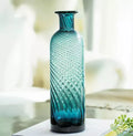 Modern Nordic Style Aqua Transparent Tabletop Glass Vase Fashionable Home Decor with Blue Color ZHUODI ZD-V017
