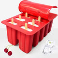 10-Cavity Silicone Homemade Ice Pop Molds DIY Popsicle Molds with 12 Pcs Free  Wooden Sticks