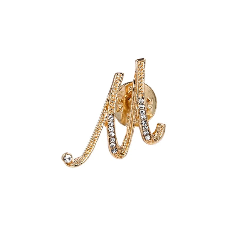 26 Letter Brooch Pins Initial Letter Brooch Pin Small Lapel Pin for Girls Women Men Boy Gold