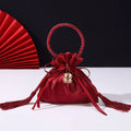 Recyclable Satin Velvet & Jute Drawstring Pouch for Christmas Birthday or Wedding Party for Candy Jewelry or Gift Packaging