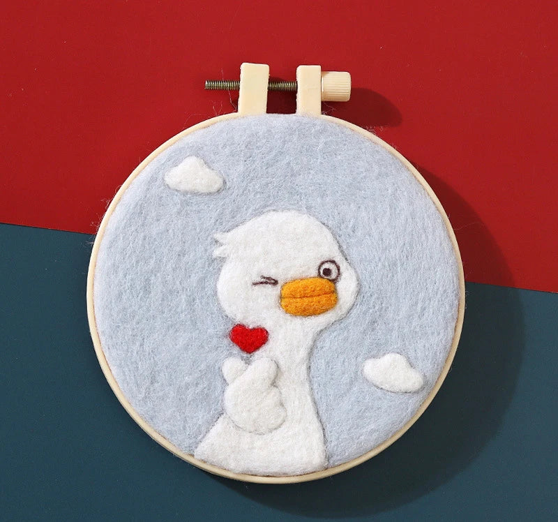 For CHENISTORY DIY Wool Felting Painting Embroidery Frame Handmade Needle Wool Painting Picture Canvas Home Decors Crafts