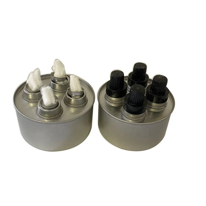 Factory Wholesale 200-250g Empty Chafing Round Metal Fuel Tin Can with Plastic Lid for Fuel Storage