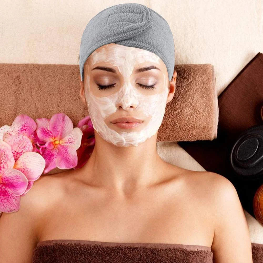Custom Makeup Spa Facial Hairbands Magic Tape Shower Headband for Girls