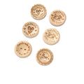Customized Logo WIKO W-14034 Polished Natural Wood Round 2-Holes Flatback Buttons