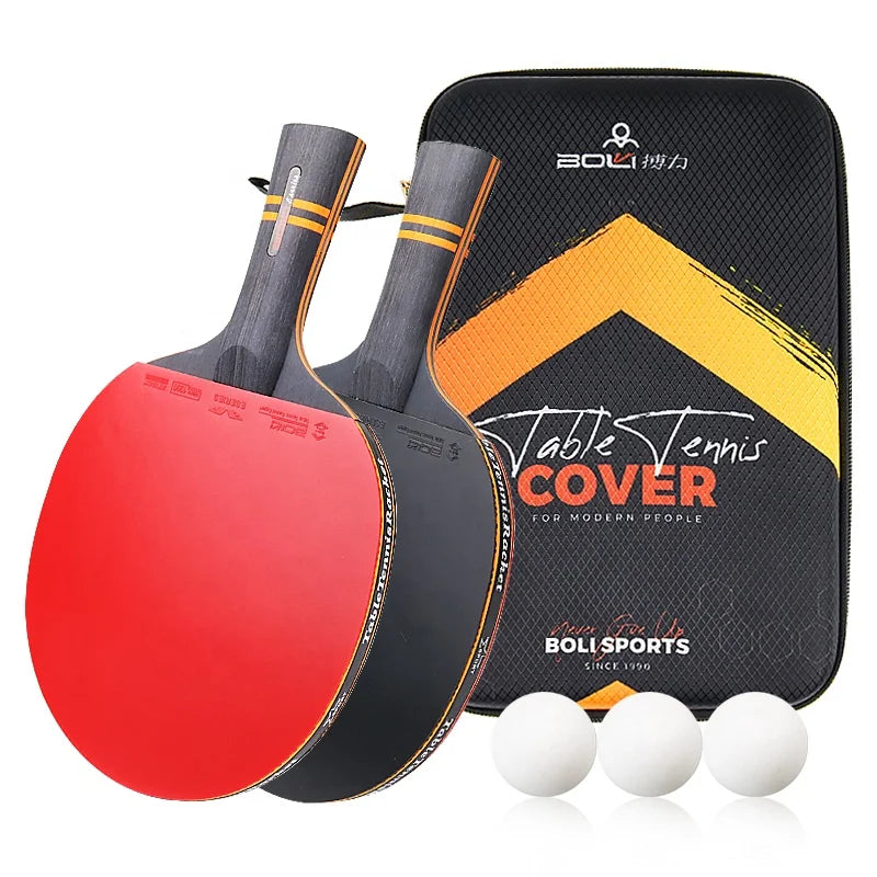Boli Custom Sport Set Waterproof EVA Table Tennis Racket Cover Bag Hard Ping Pong Racket made of Rubber and Wood