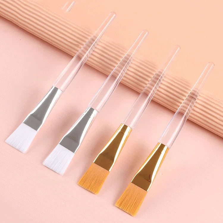 Large Soft Facial Clay Masking Applicator Foundation Brush Professional Cosmetic Mask Brush Nylon Custom Logo Clear Handle White