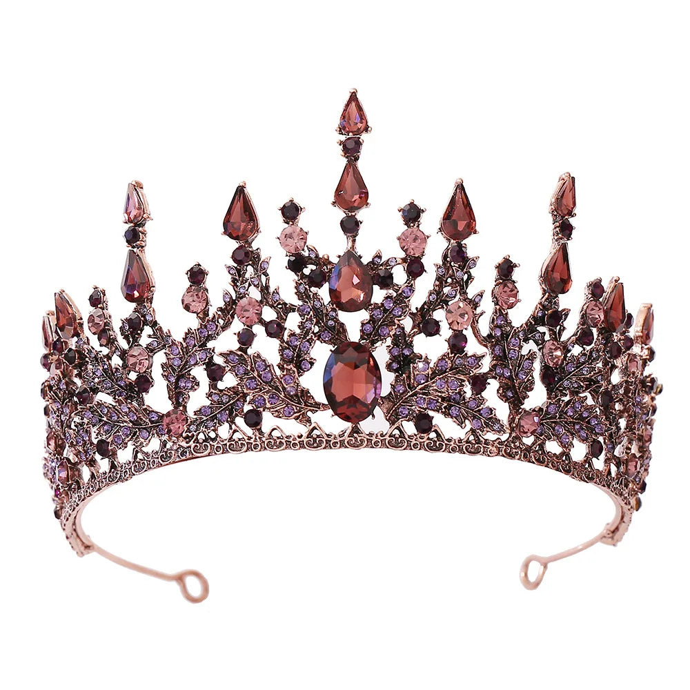 Wholesale Handmade Vintage Black Wedding Bride Crown Princess Pageant Crown MegaBDM