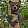 Realistic Hugging Bear Tree Decoration Expressive Eyes Nose Heavy-Duty Resin Construction Easy Hanging Hooks Outdoor/Indoor Use