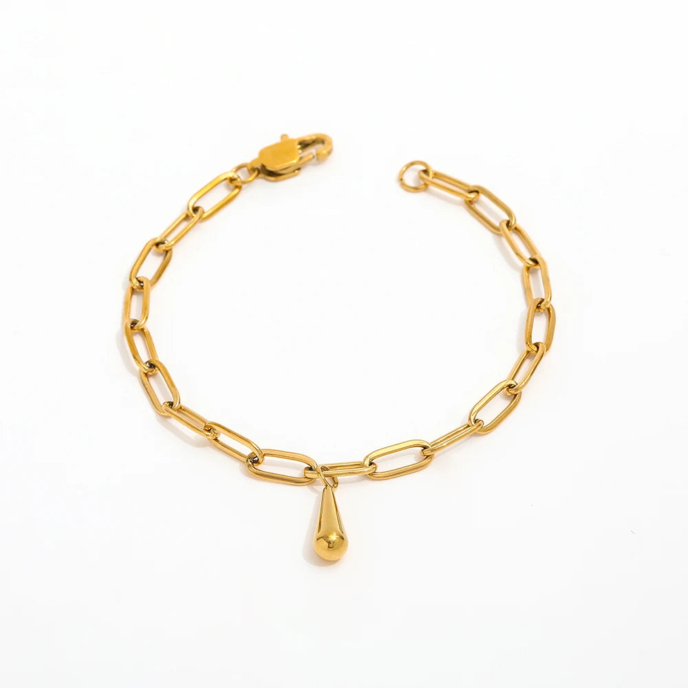 Vintage Link Waterdrop Charm Bracelet Stainless Steel Bracelet Wholesale Drop Shipping Supplier MegaBDM