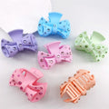 Wholesale 7.8CM Frosted Bow Tie Hairpins Shark Clamp Hair Claw Clip for Women & Girls Jewelry Accessories Headdress Made Plastic