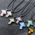 Wholesale Natural Crystal Mushroom Umbrella-type Amethyst Tiger Eye Quartz Stone Pendant Necklace for Gift