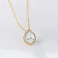 Minimalist Necklace Jewelry 925 Silver Water Drop Diamond Cubic Zircon Pendant Necklace for Women