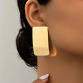 Exaggerated Big Metal square Geometry Drop Earrings for Women Trend Gold Color Earring Jewelry