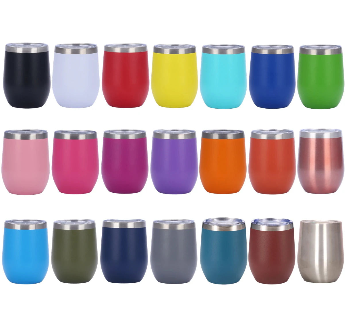 12oz Egg-Shaped Double-Wall Insulated Stainless Steel Tumbler with Plastic Lid Premium Beer Tumbler