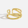 Korean Style Two Layers Hot Selling Gold Plated S925 Sterling Silver Open Adjustable Fashion Rings for Women