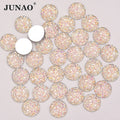 JUNAO Factory Hot Sell 12mm Round Resin Strass Gems Non Hotfix Crystal AB Flatback Rhinestone for DIY Crafts