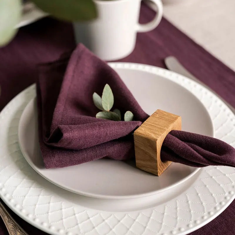 Linen Napkins Custom logo Monogrammed Napkin Party Wedding Mouth Embroidered Table 100% Linen Napkin