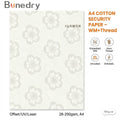 A4 Small Wood Pulp Security Paper Watermark Security Thread Uncoated Cotton for Offset Printing Antistatic Carton Packed