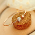 Hot New Fashion Adjustable Crystal Double Heart Bow Cuff Opening Bracelet Gold Bracelet for Women Jewelry Gift