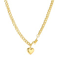 Hot Sale 18K Gold Filled Stainless Steel Chain Heart Shaped Buckle Pendant Necklace for Women Men