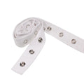 High Quality Black and White Cotton Snap Buttons Custom Webbing Tape with Prong Metal for Clothing