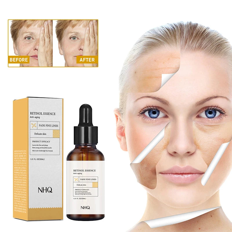 Natural Organic Day and Night Reduce Fine Line Hydrating Resurfacing Retinol Serum for Wrinkle Soothing and Brighten