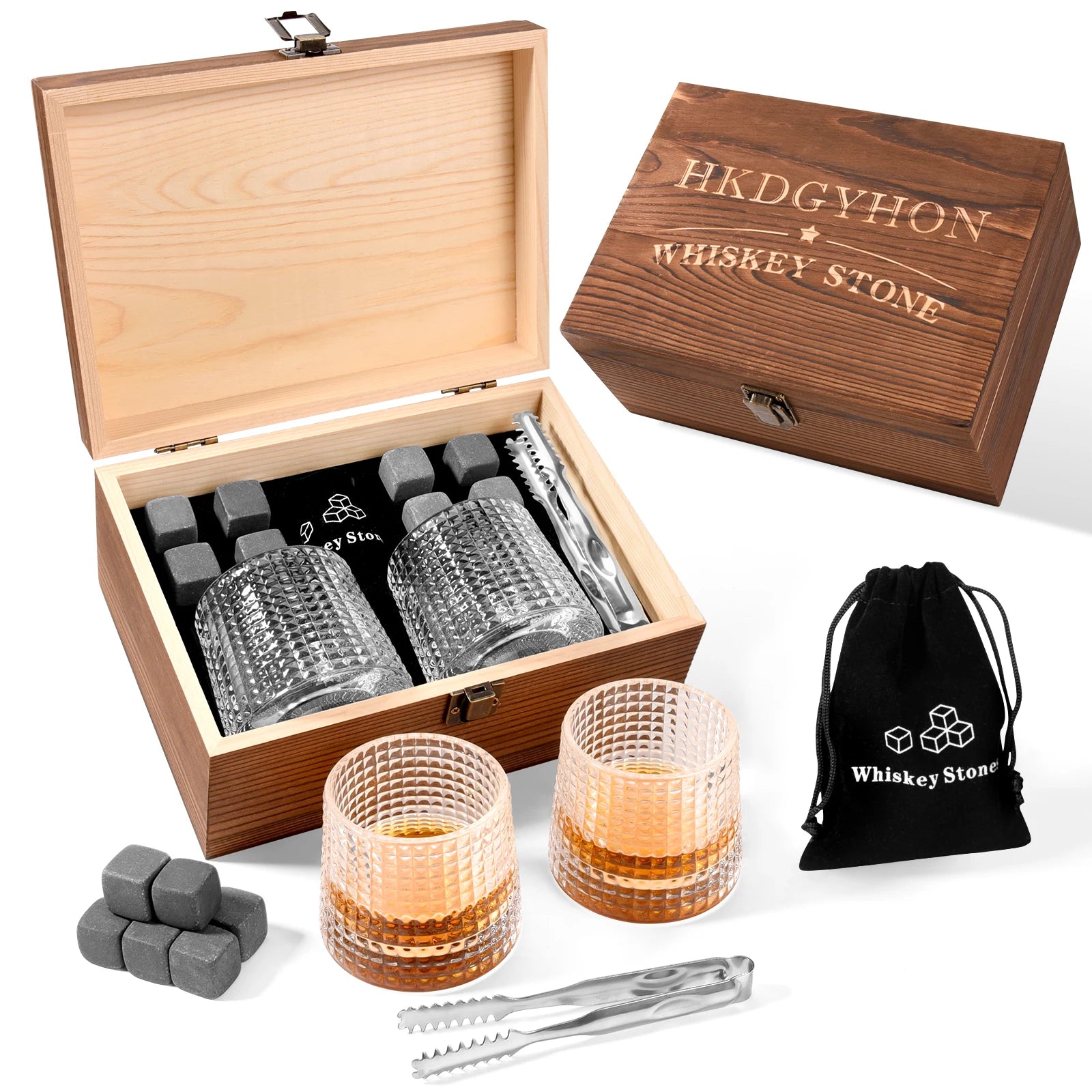 Top Seller bar Accessories Granite Chilling Whiskey Glass Stones Rocks Whiskey Stone Set with Glasses