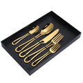Wholesale Stainless Steel Flatware Sets Forks Dinnerware Sets  Gold Cutlery Set for Wedding Black Cutlery