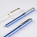 Wholesale Luxury Men's Ballpoint Gel Pens Custom Logo Personalized Metal Material Plain Black Blue White 0.5 mm Writing Width
