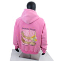 TOPSHOW Garment Custom Pink Acid Wash Fleece 500gsm Heavyweight Oversized Cotton Embroidered Hoody