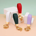 2022 Luxury PU Leather Lanyard Keychain 8 Colors Car Key Case Pattern Horseshoe Buckle Leather Bag Charm Accessories for Bags